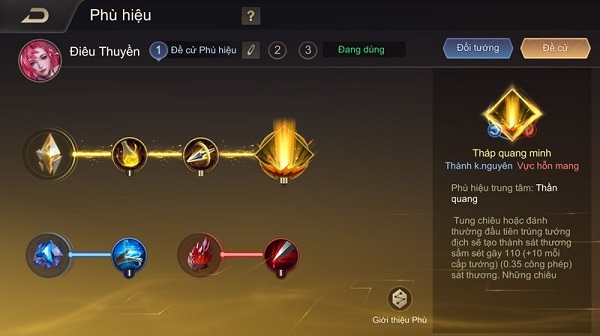 Phù hiệu và phép bổ trợ cho Điêu Thuyền