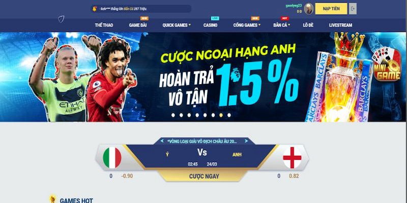 Hoàn trả vô tận 1.5% giá trị tiền cược 