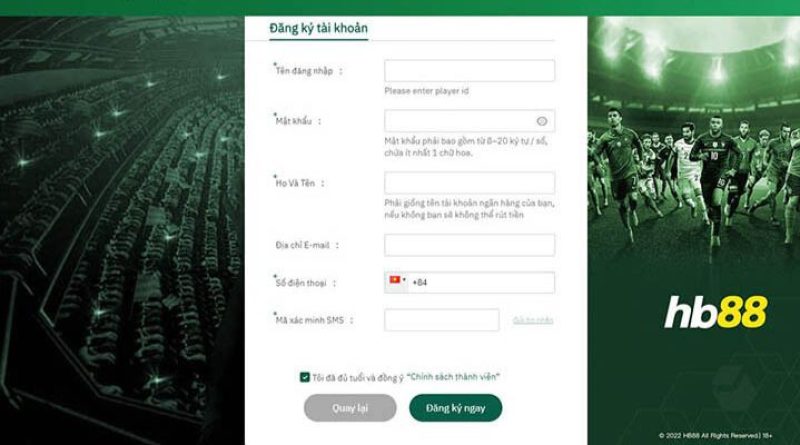 Hướng Dẫn Tạo Tài Khoản Cá Cược Trực Tuyến Tại Nhà Cái Hb88