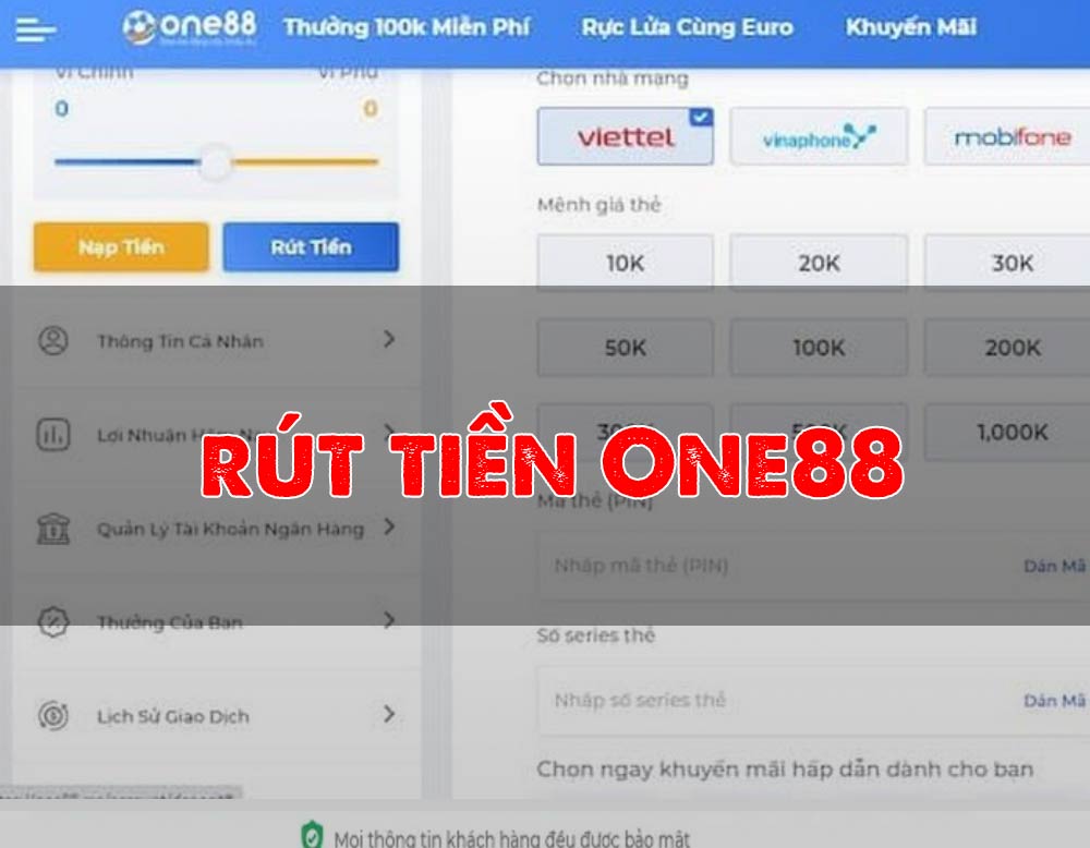 Hướng dẫn cách rút tiền one88 nhanh gọn