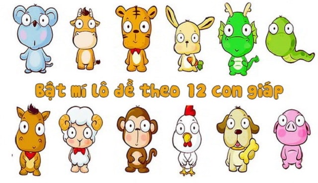  Bảng số lô đề theo 12 con giáp, minh họa cách chọn số may mắn.